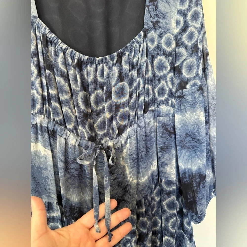 Michael Kors Empire Style Tiered Geometric Print Dress in XL